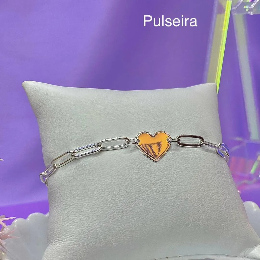 PULSEIRA CORRENTE E CORAÇÃO CHAPADO PP993