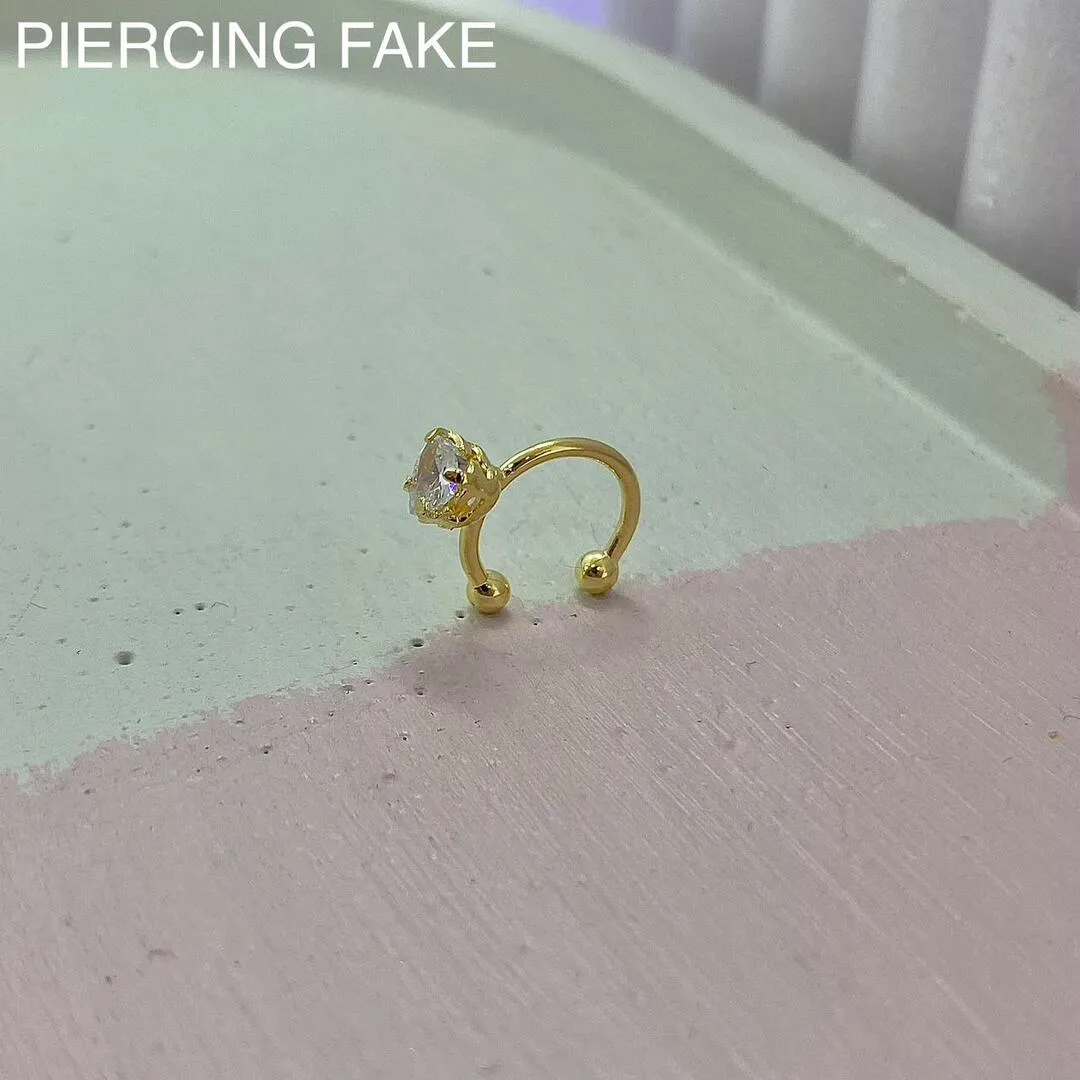 PIERCING FAKE PEDRA ZIRCÔNIA CORAÇÃO PFO1068