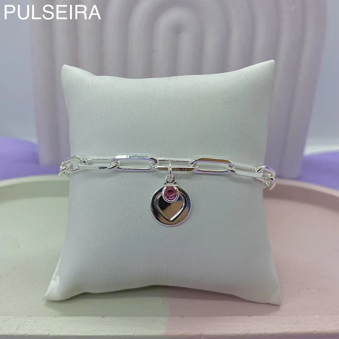 PULSEIRA CORRENTE CARTIER + PING CORAÇÃO PP1080