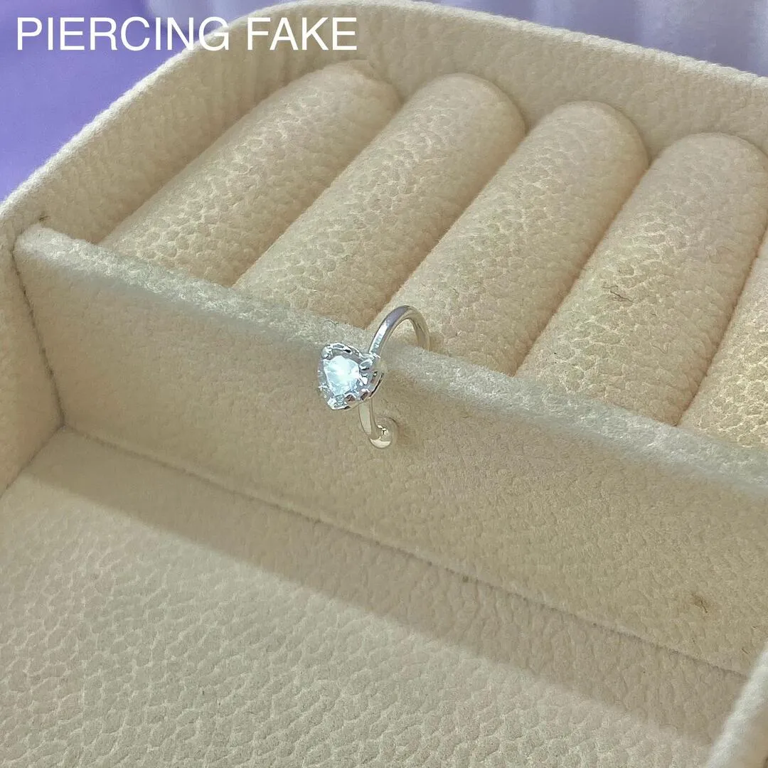 PIERCING FAKE PEDRA ZIRCÔNIA CORAÇÃO PFP1057