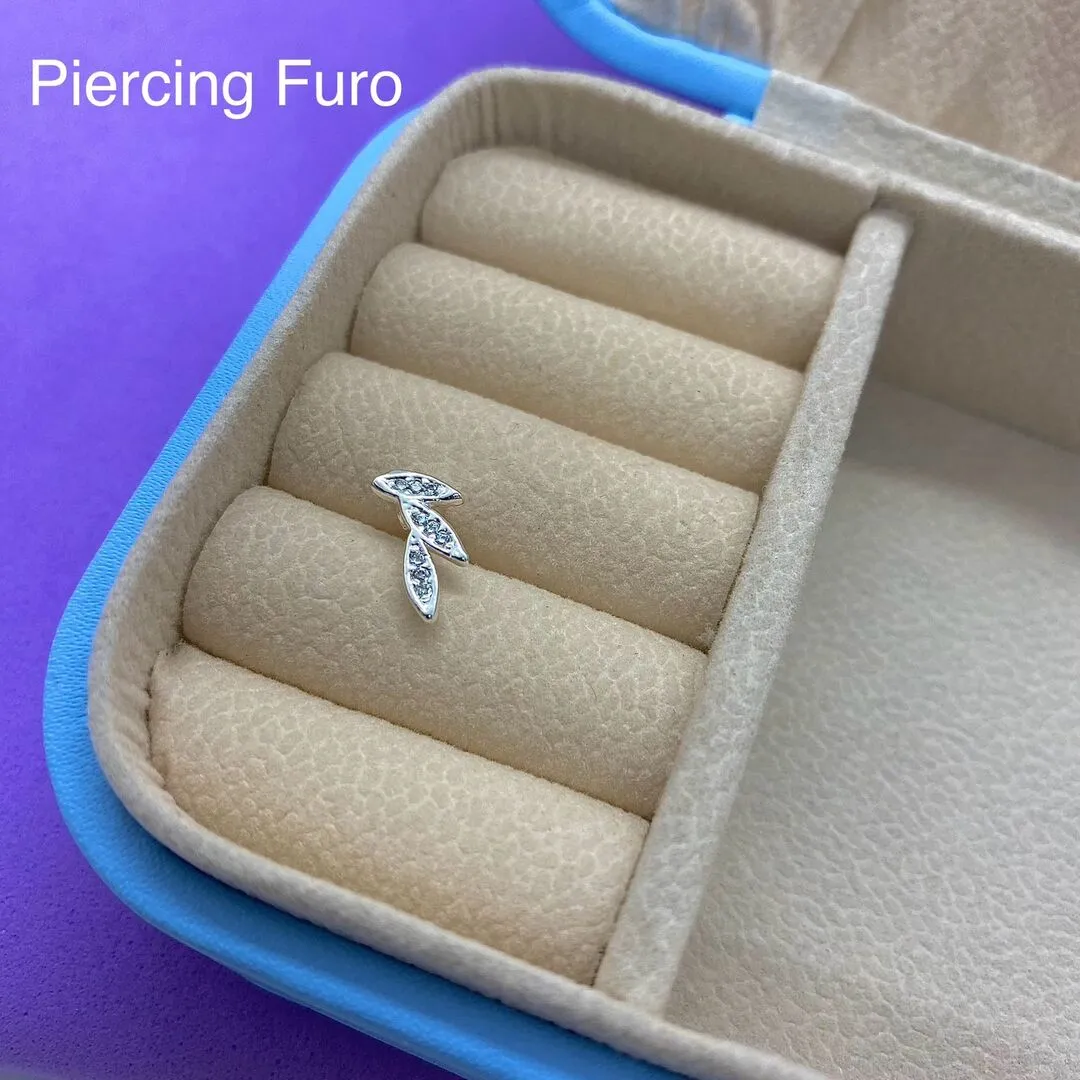 PIERCING FURO FOLHAS CRAVEJADO (FLAT, HELIX, CONCH) PCP1096