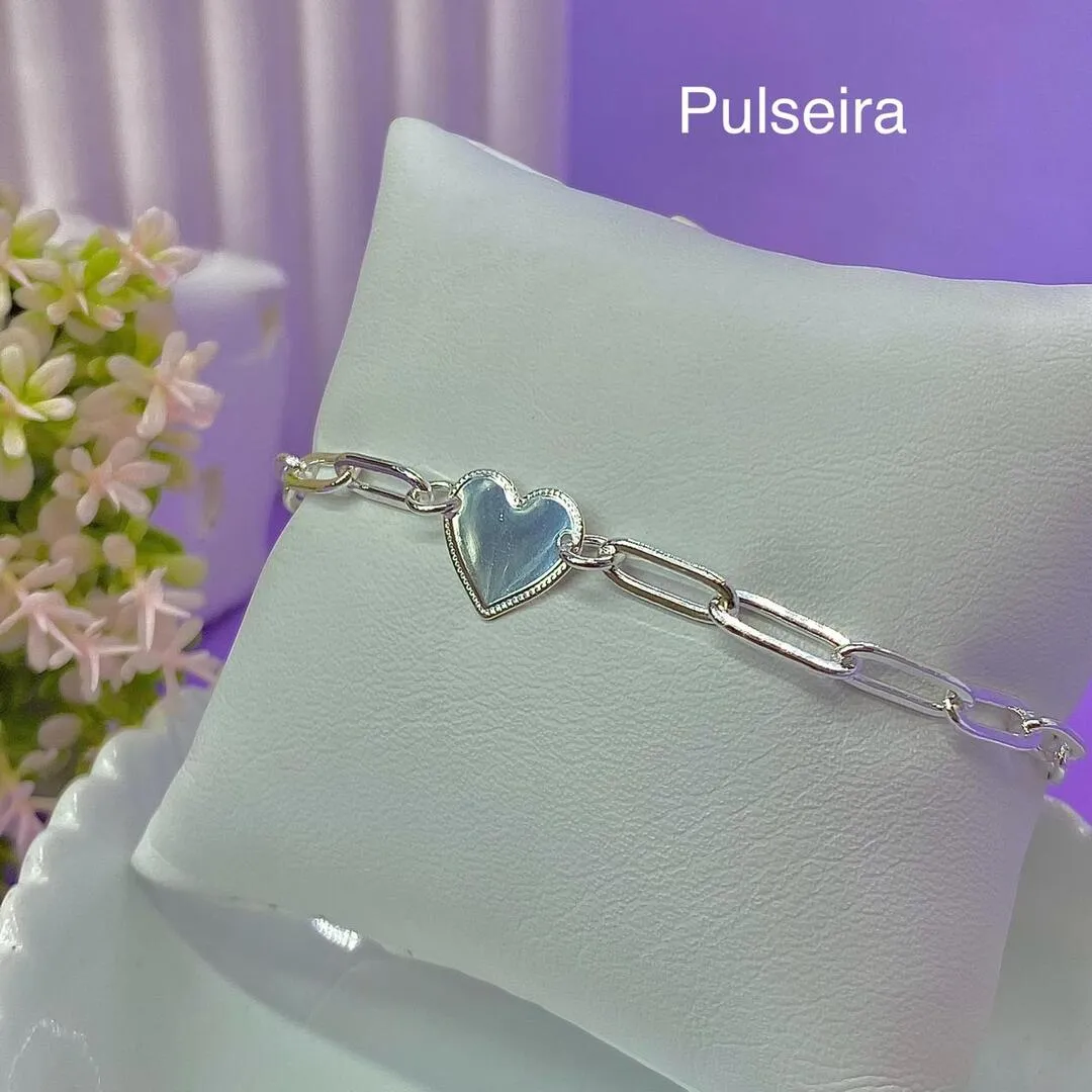 PULSEIRA CORRENTE E CORAÇÃO CHAPADO PP993